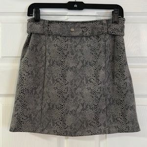 Faux suede snakeskin skirt